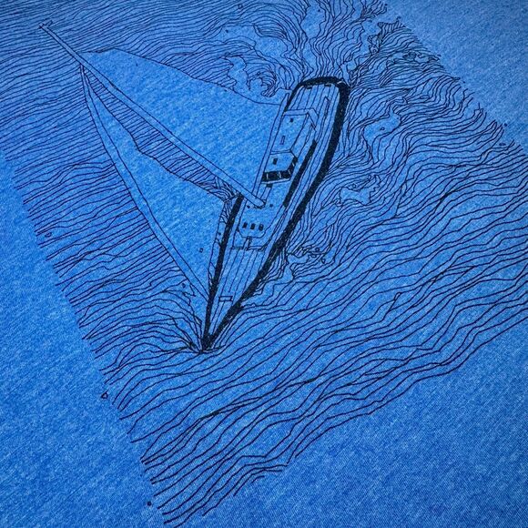 Blade and Blue San Francisco Single Stitch Sailboat and Waves Graphic Tee Medium - Picture 5 of 8